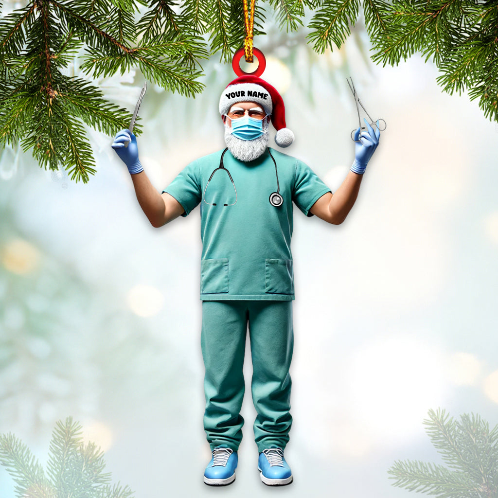 Blisscorners Custom Name Nurse Ornament, Nurse Christmas Gift2D Flat LM2211