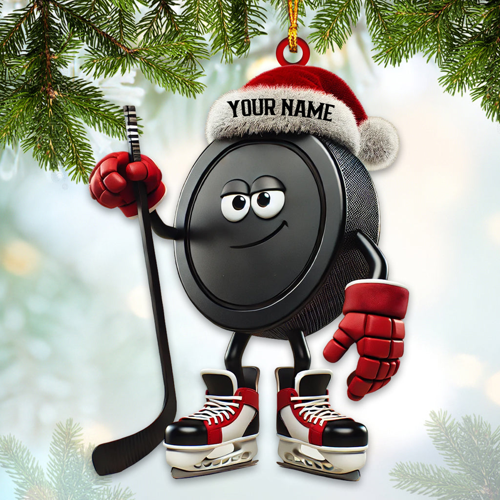 Blisscorners Custom Name Ice Hockey Ornament, Ice Hockey Christmas Gifts2D Flat LM2211