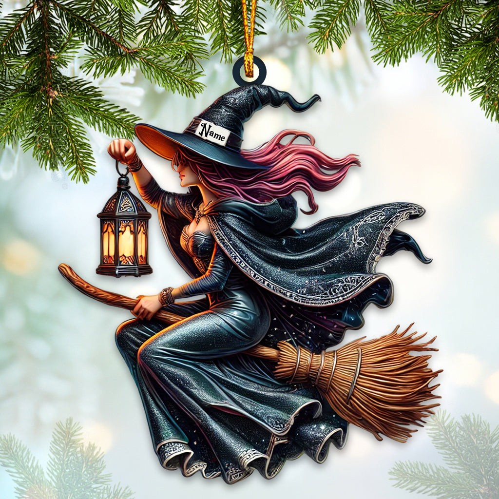 Blisscorners Custom Name Witch Ornament, Happy Halloween Gift2D Flat LM2111