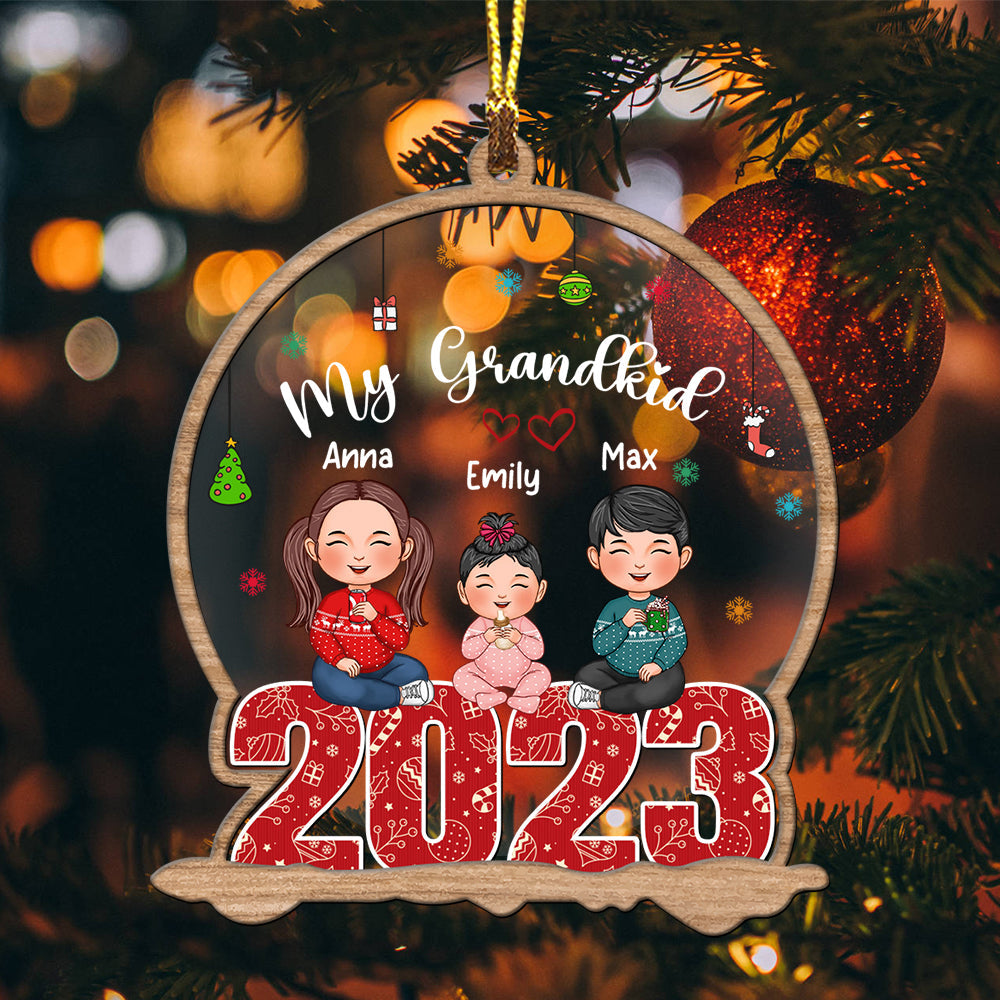 Blisscorners Christmas Kids  - Custom Appearances And Names, Personalized Acrylic Ornament - Gift For Christmas2D Flat LM2111