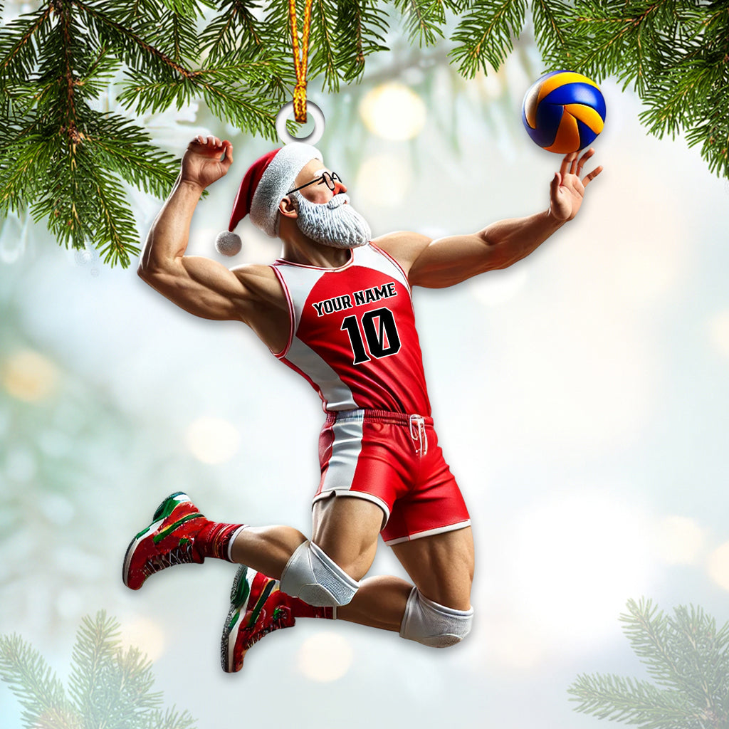 Blisscorners Custom Name Volleyball Santa Ornament, Volleyball Lover Christmas Gift2D Flat LM2211