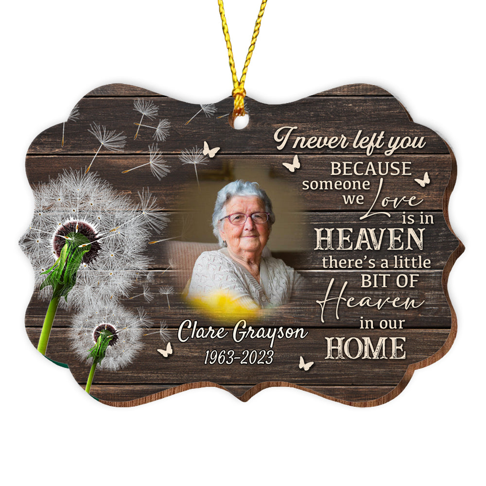 Blisscorners I Never Left You - Custom Photo And Name - Personalized Custom Shaped Wooden Ornament, Memorial Gift2D Flat LM2111