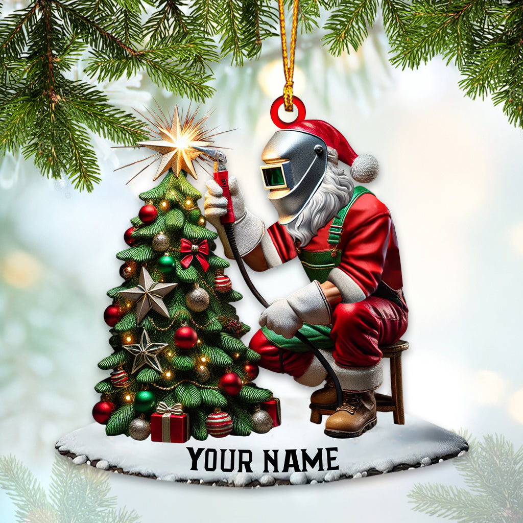 Blisscorners Santa The Welder Home Decor Christmas Ornament, Personalized Ornament2D Flat LM2211