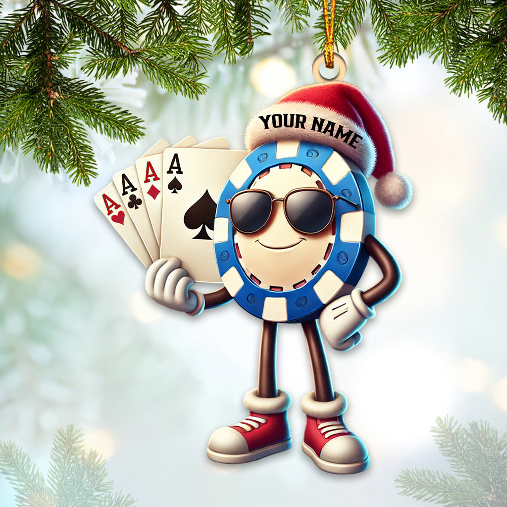 Blisscorners Custom Name Poker Ornament, Poker Christmas Decoration2D Flat LM2211