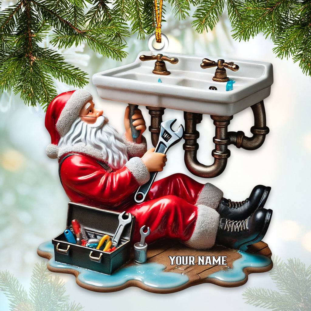 Blisscorners Santa The Repairman Home Decor Christmas Ornament, Personalized Ornament2D Flat LM2211