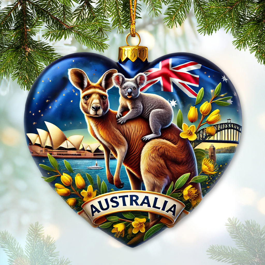Blisscorners Custom Name Ornament, Australia Heart2D Flat LM2211