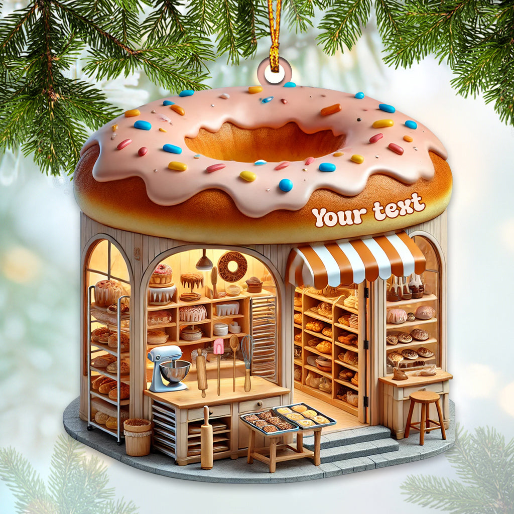 Blisscorners Custom Name Bakery Ornament, Christmas Decoration for Bakery Shop2D Flat LM2211