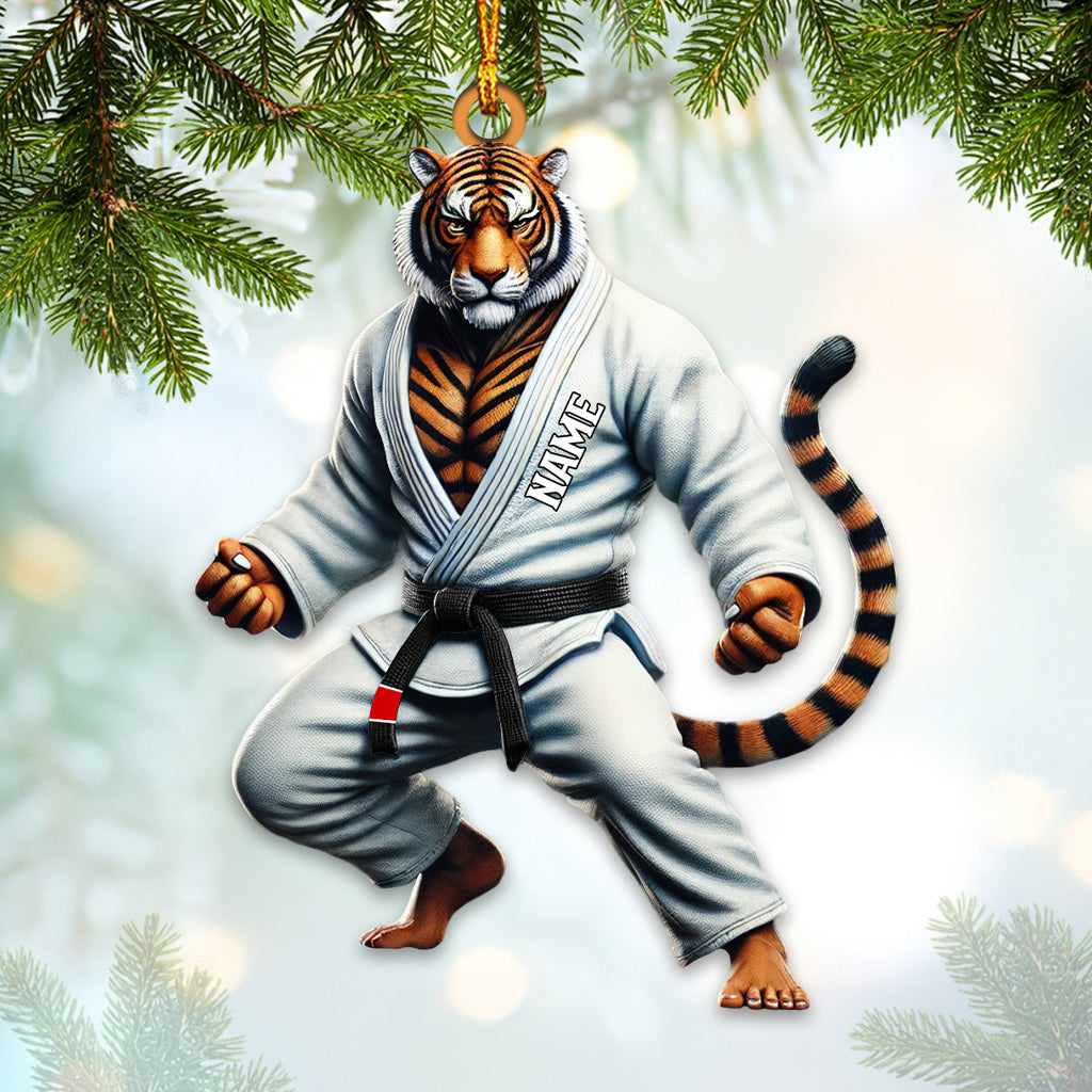 Blisscorners Custom Name Jiu Jutsu Tiger Ornament, Jiu Jutsu Christmas Gift2D Flat LM2211