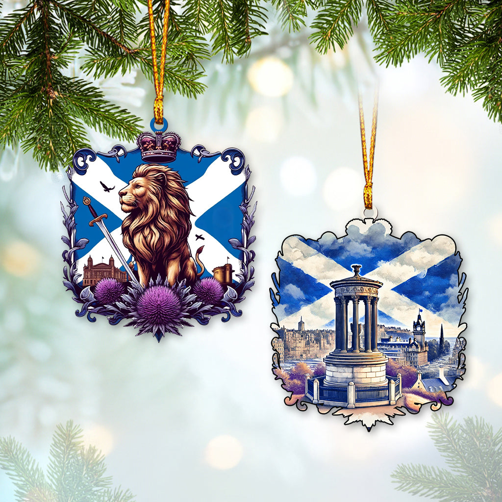 Blisscorners Scotland Flag And Lion Ornament2D Flat LM2211