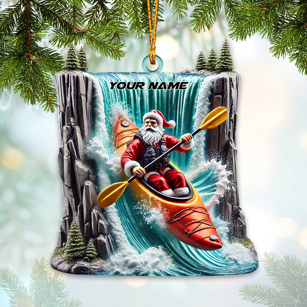 Blisscorners Santa White Water Rafting Christmas Ornament, Personalized Ornament2D Flat LM2211