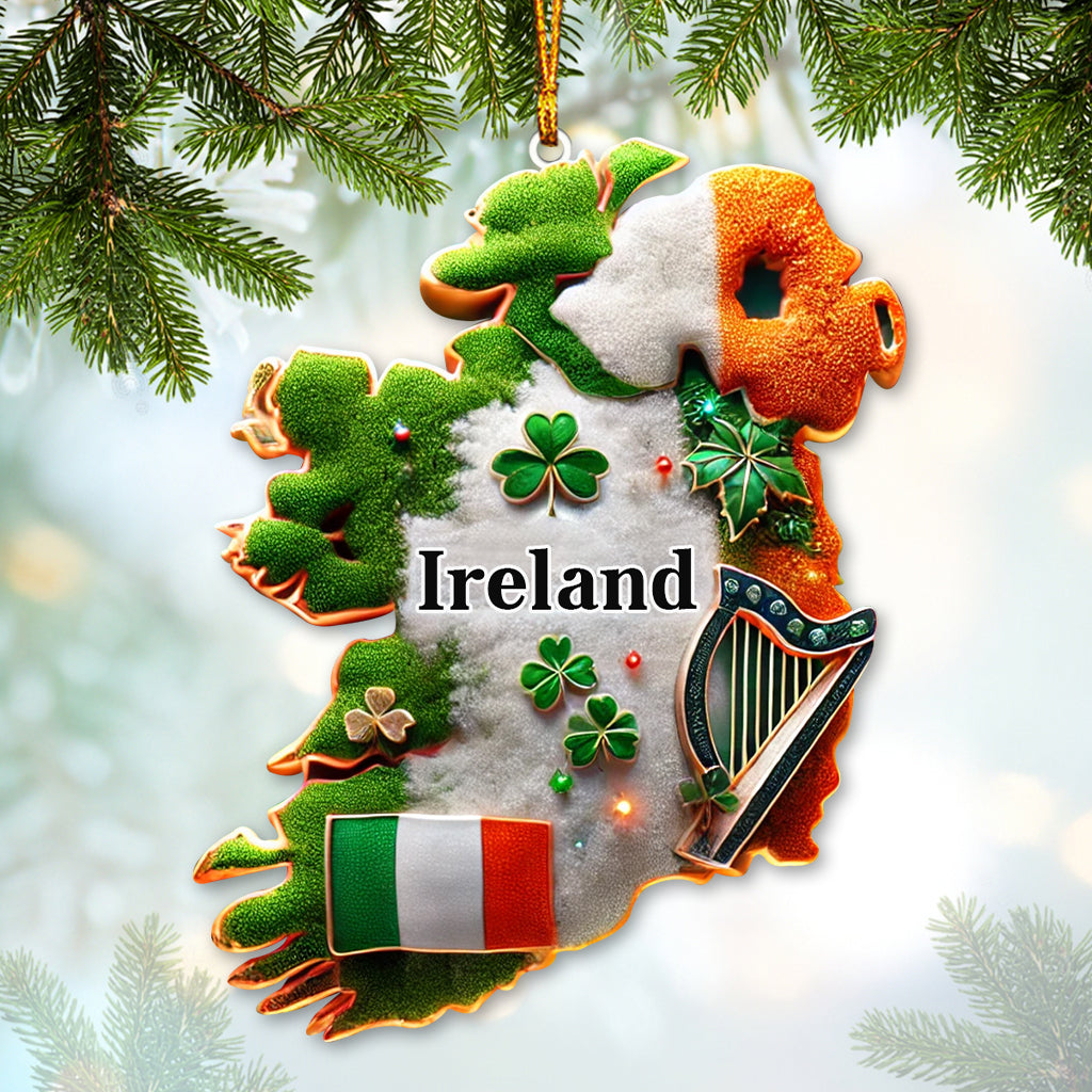Blisscorners Custom Ornament, Ireland Map Ornament, Christmas Decor2D Flat LM2211