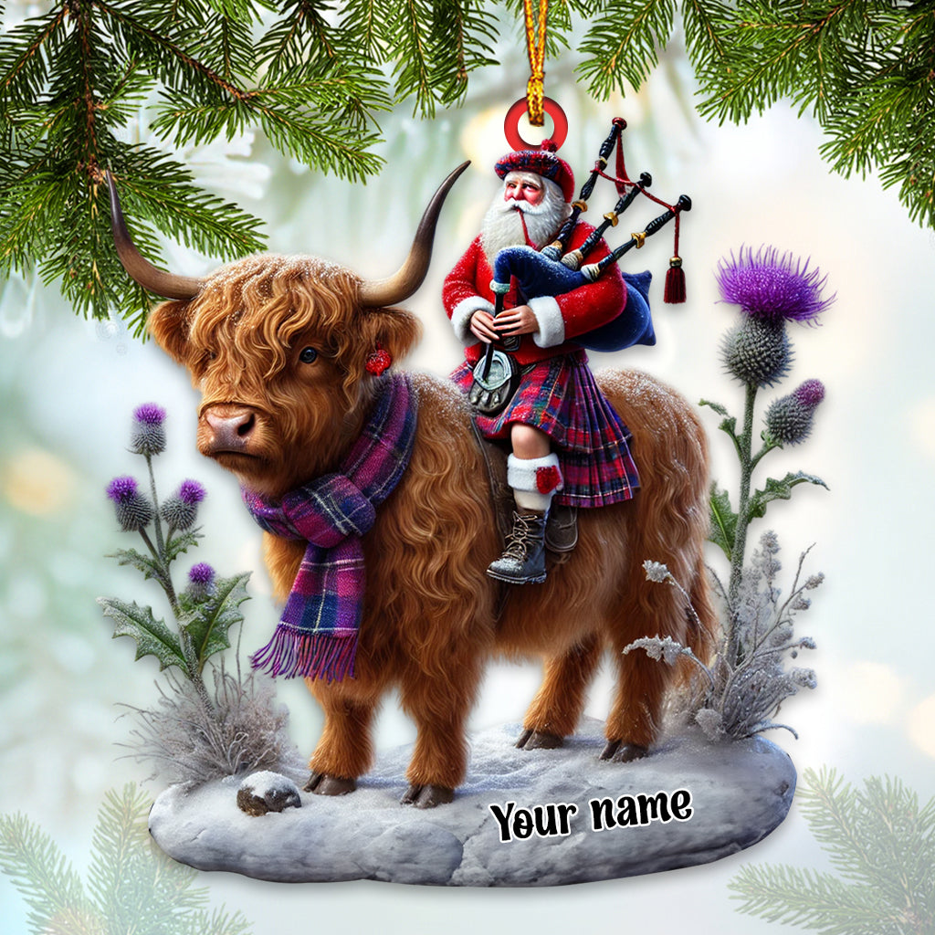 Blisscorners Funny Highland Cow Christmas Ornament, Personalized Ornament2D Flat LM2211