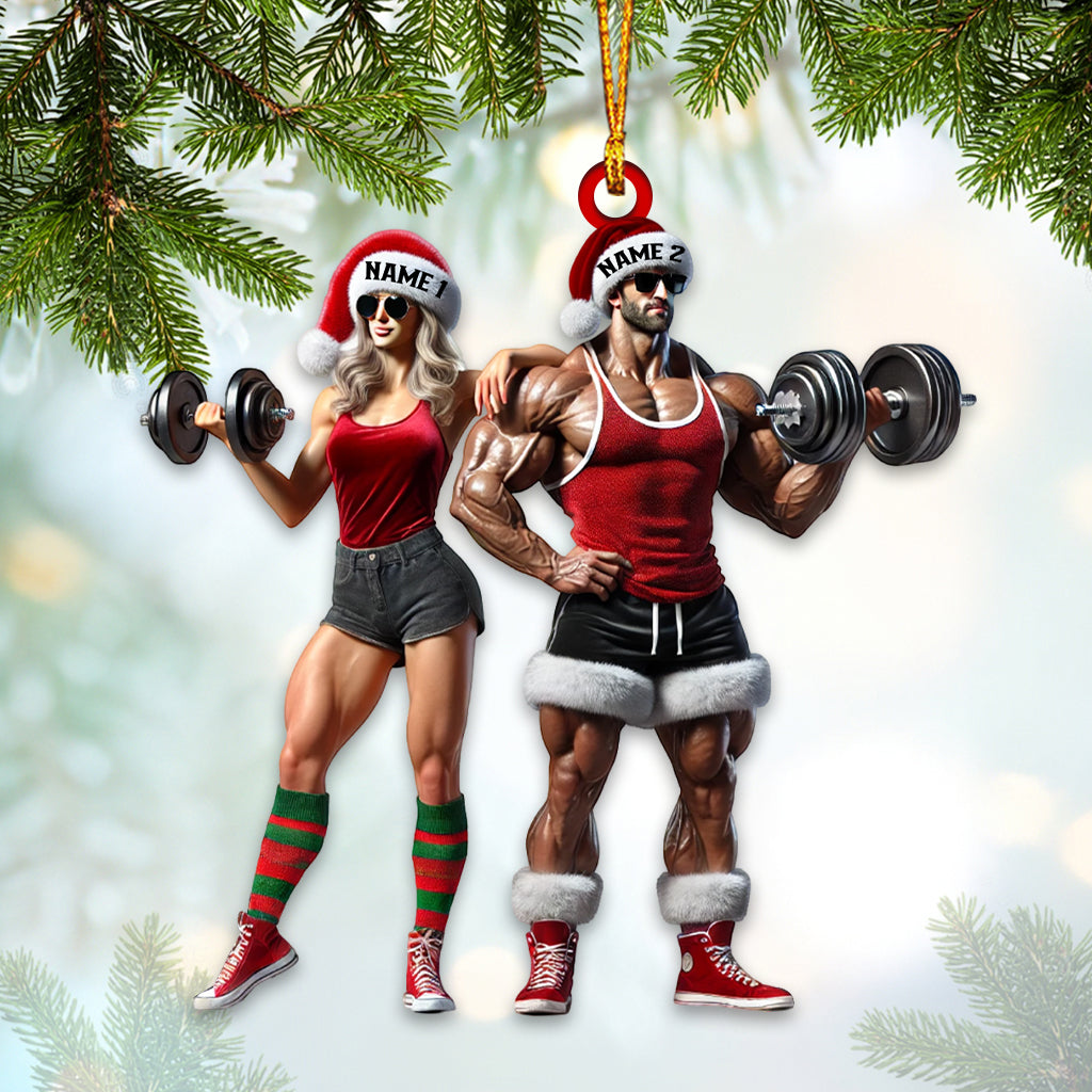 Blisscorners Couple Dumbbell Push Home Decor Christmas Ornament, Personalized Ornament2D Flat LM2211