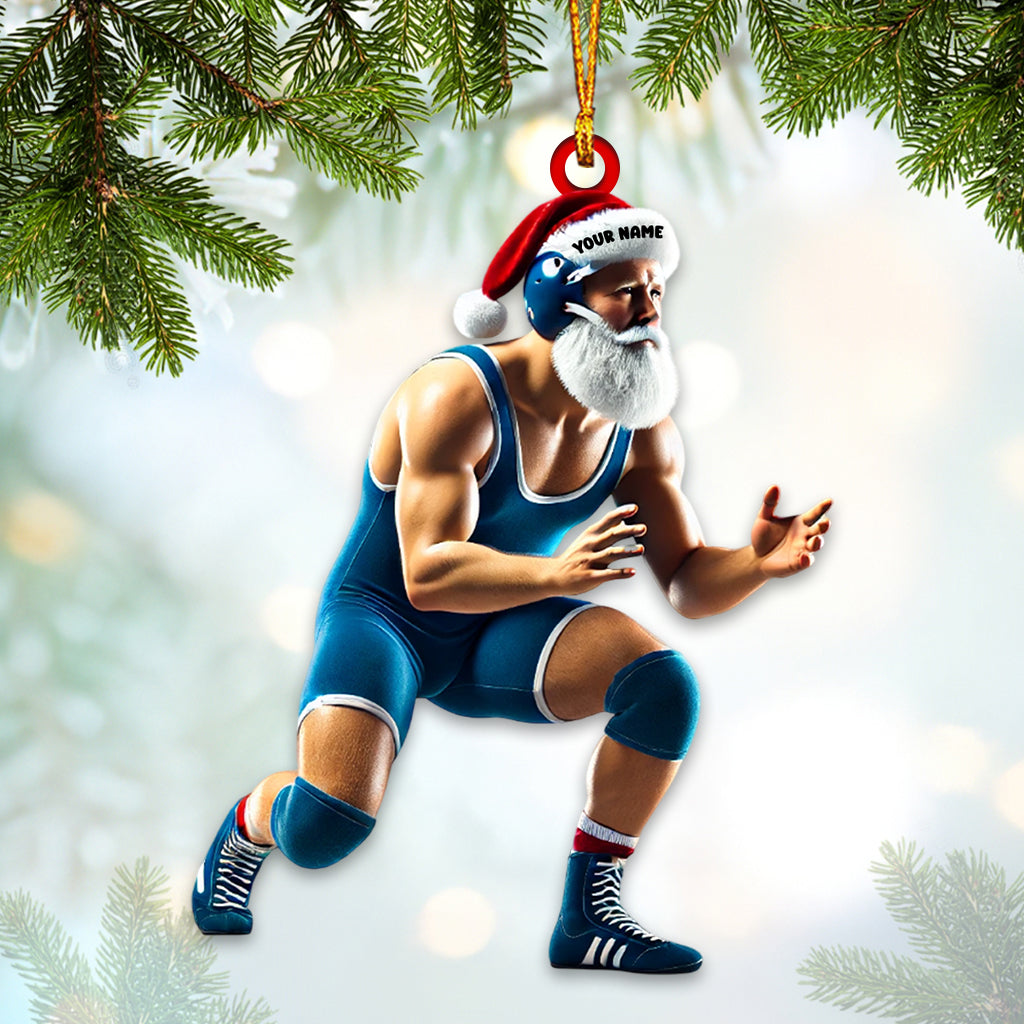 Blisscorners Wrestler Santa Home Decor Christmas Ornament, Personalized Ornament2D Flat LM2211