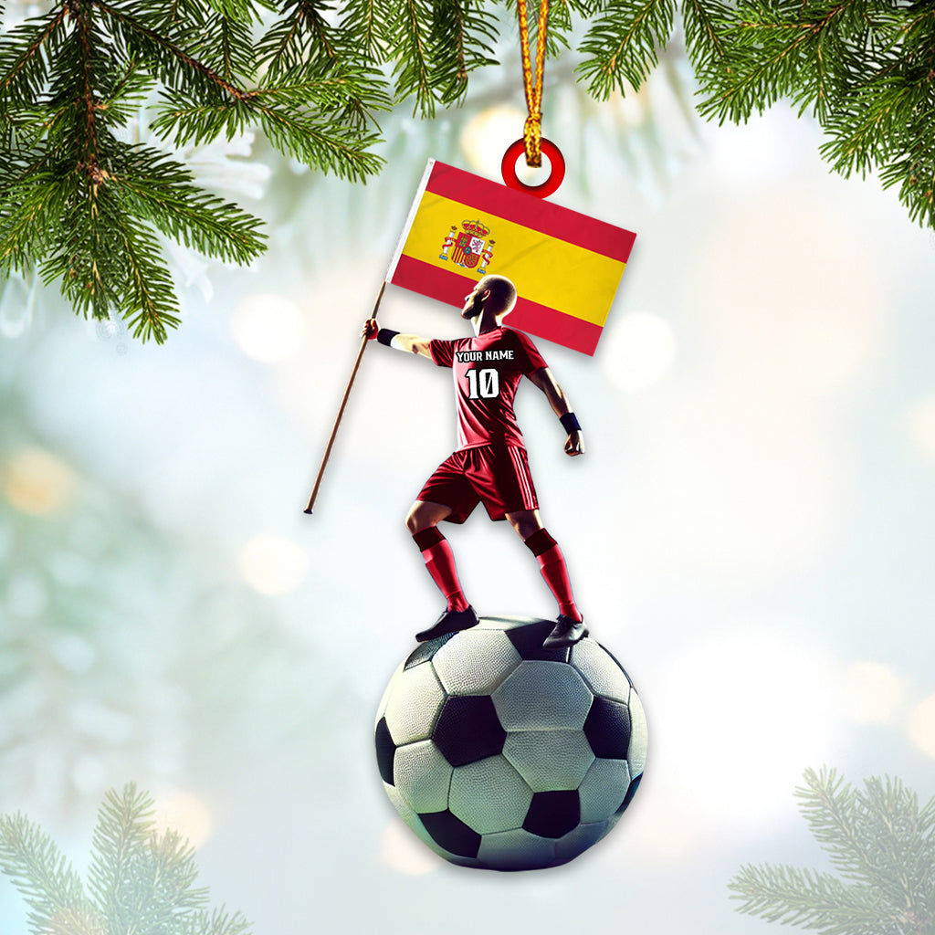 Blisscorners Custom Name and Photo Soccer Ornament, Christmas Gift Decoration2D Flat LM2111