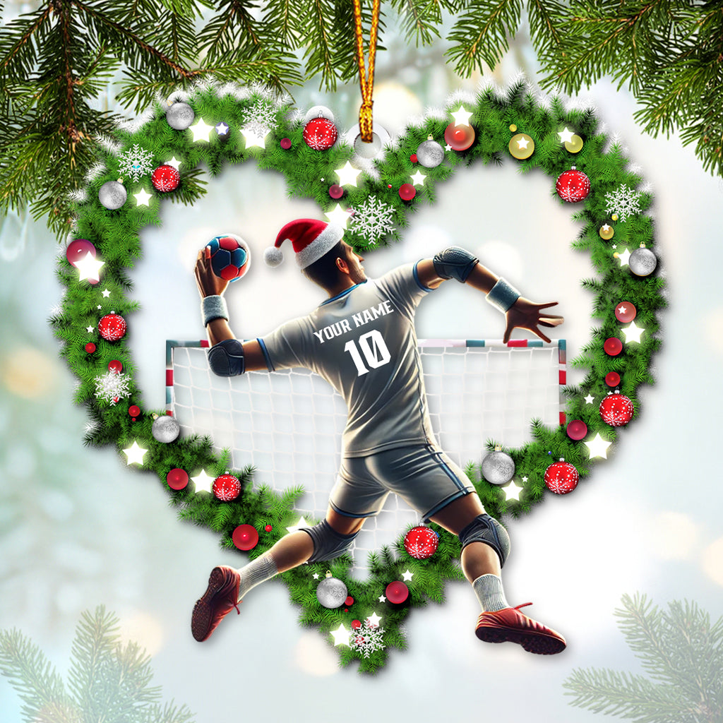 Blisscorners Custom Name and Number Handball Ornament, Christmas Gift for Handball Lover42D Flat LM2211