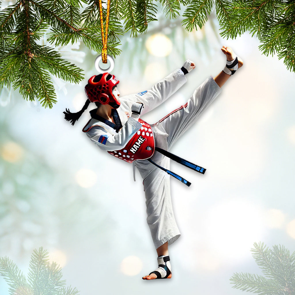 Blisscorners Custom Name Taekwondo Ornament, Taekwondo Christmas Gifts2D Flat LM2211