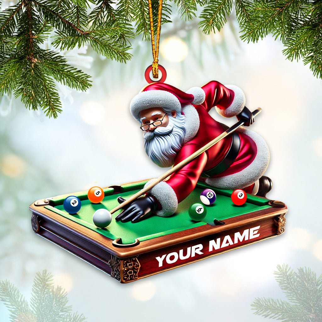 Blisscorners Custom Billiard And Santa Ornament, Personalized Ornament2D Flat LM2211