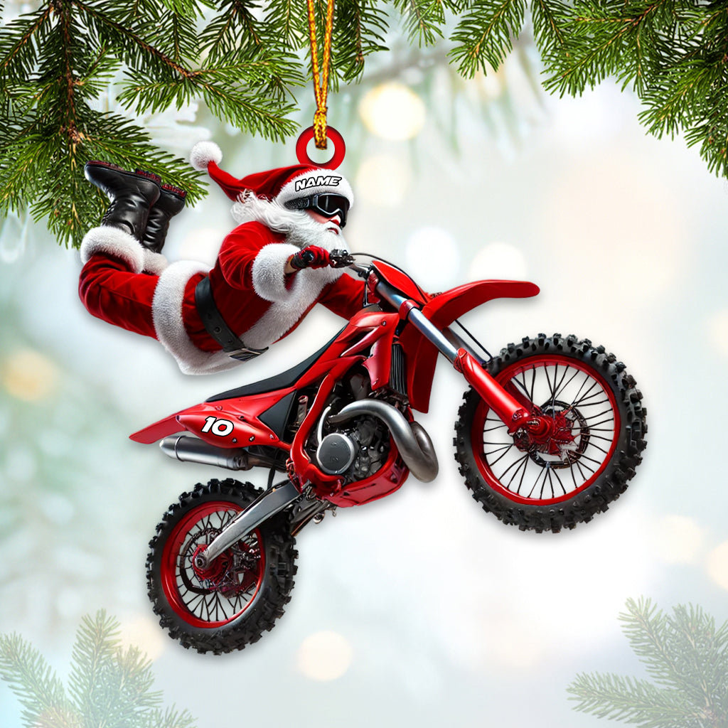 Blisscorners Custom Name Motocross Ornament, Motocross Lover Christmas Gift2D Flat LM2211