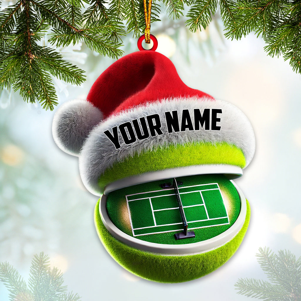 Blisscorners Tennis Court Christmas Ornament, Personalized Ornament2D Flat LM2211