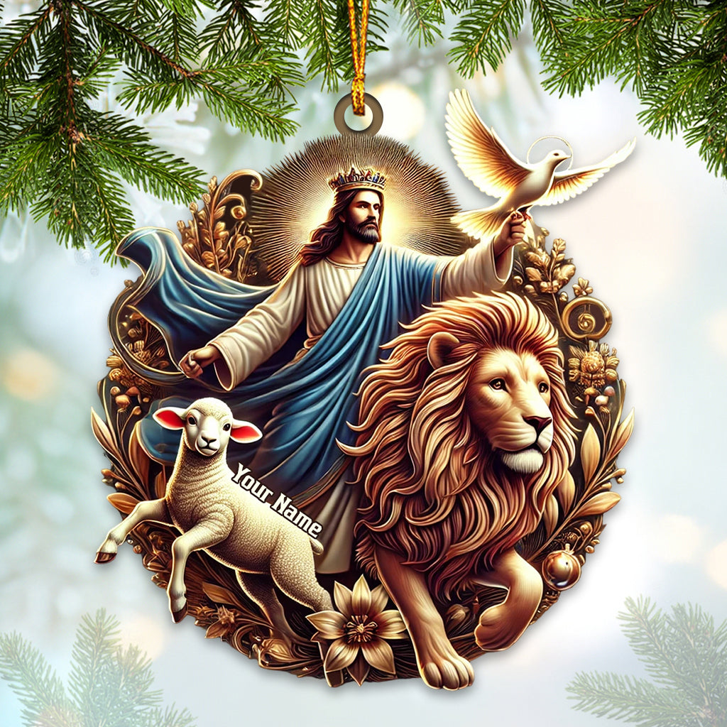 Blisscorners Jesus Resurrection Lion Royalty Ornament, Personalized Ornament2D Flat LM2211