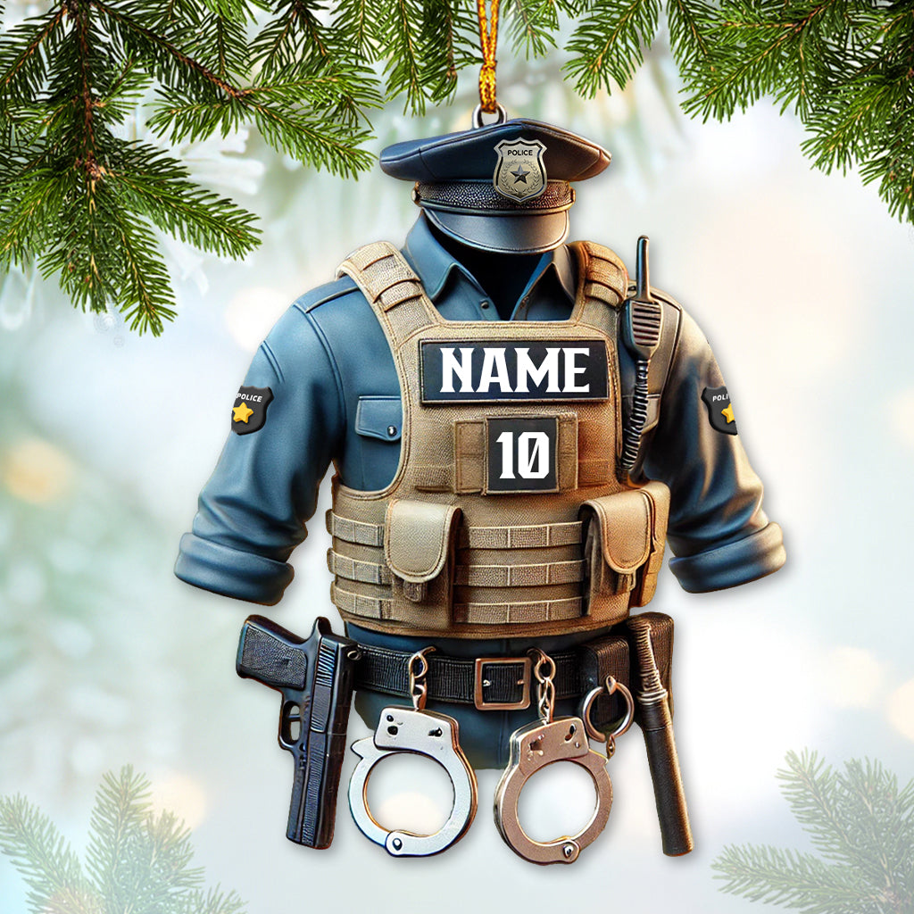 Blisscorners Custom Ornament, Police Symbol Ornament, Christmas Decor2D Flat LM2211