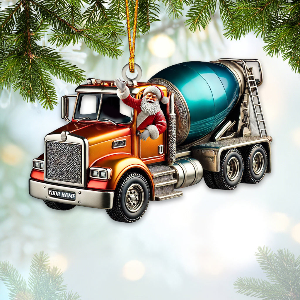 Blisscorners Custom Name Truck Santa Ornament, Trucker Christmas Gift2D Flat LM2211