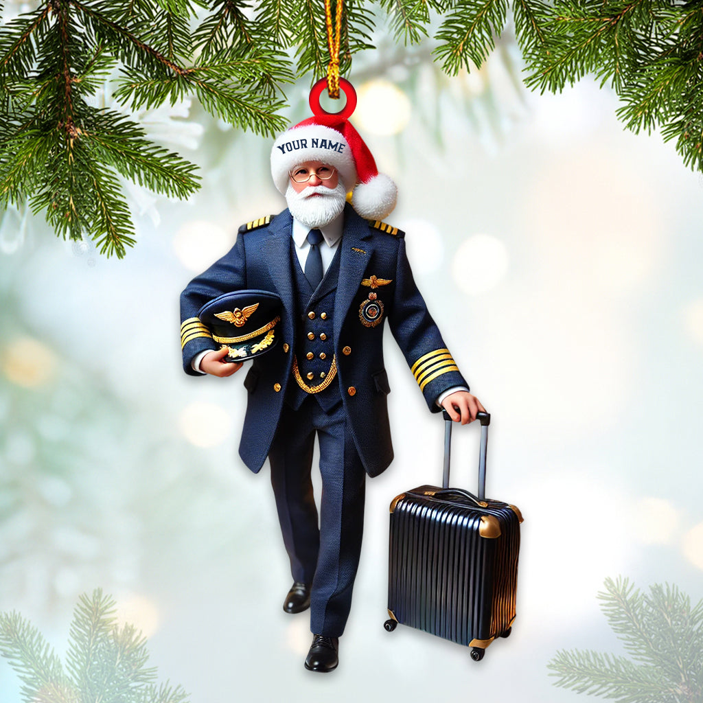 Blisscorners Santa Pilot Home Decor Christmas Ornament, Personalized Ornament2D Flat LM2211