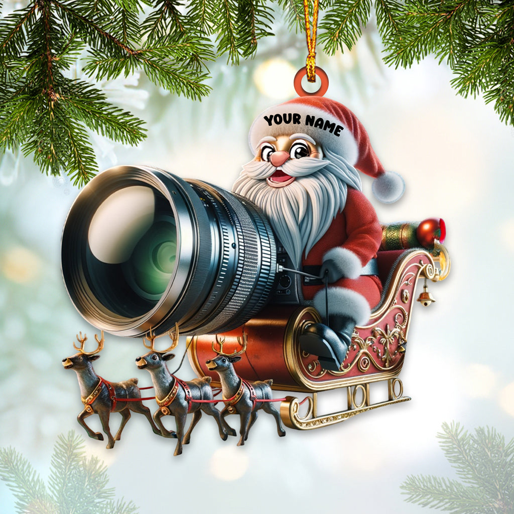 Blisscorners Photographer Santa Coming Christmas Home Decor Christmas Ornament, Personalized Ornament2D Flat LM2211