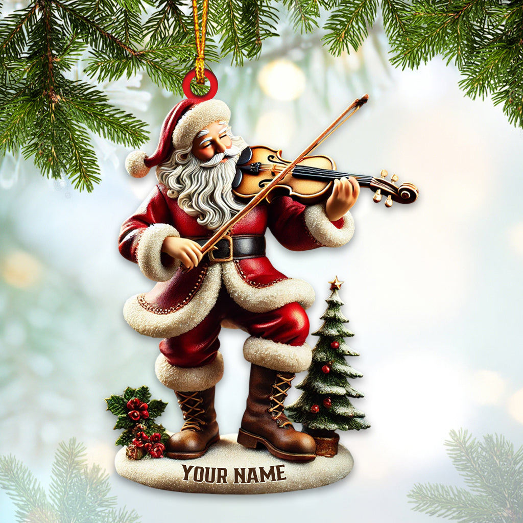 Blisscorners Santa Violin Christmas Ornament, Personalized Ornament2D Flat LM2211