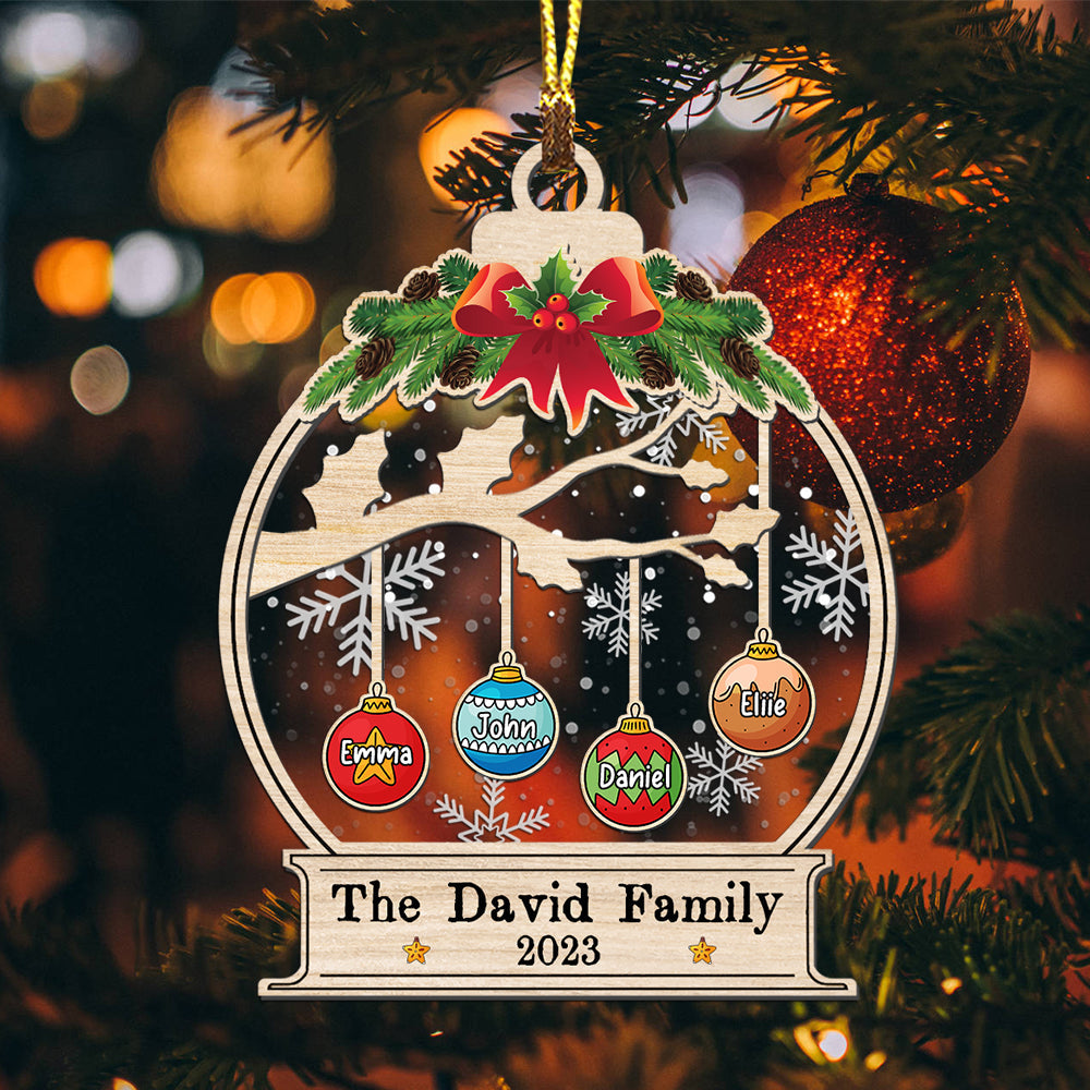 Blisscorners Family Christmas Ball - Custom Name, Personalized Acrylic Ornament - Gift For Christmas, Family Gift2D Flat LM2111