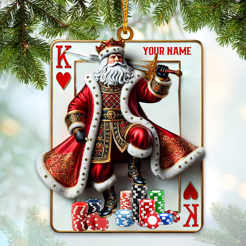 Blisscorners Custom Name Poker Ornament, Poker Christmas Decoration52D Flat LM2211
