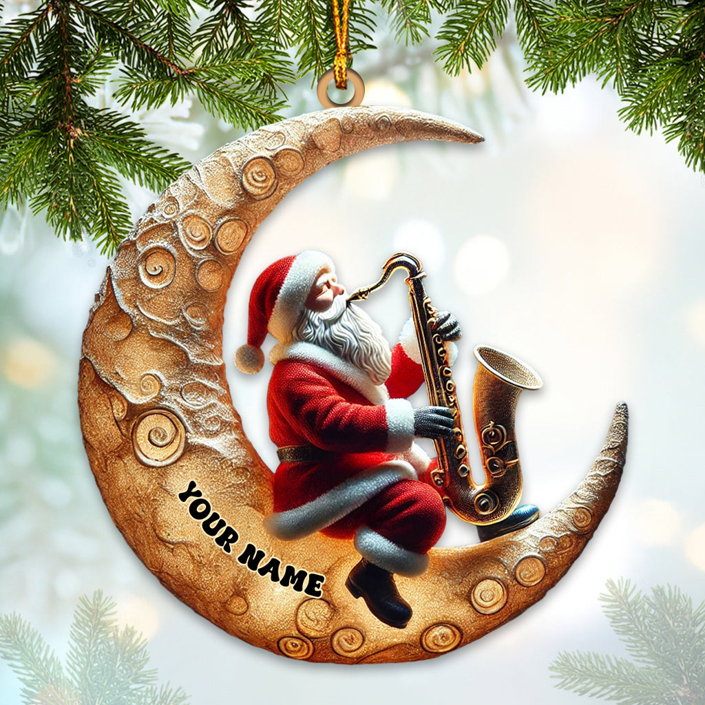 Blisscorners Custom Name Saxophone Santa Ornament, Saxophone Lover Christmas Gifts2D Flat LM2211
