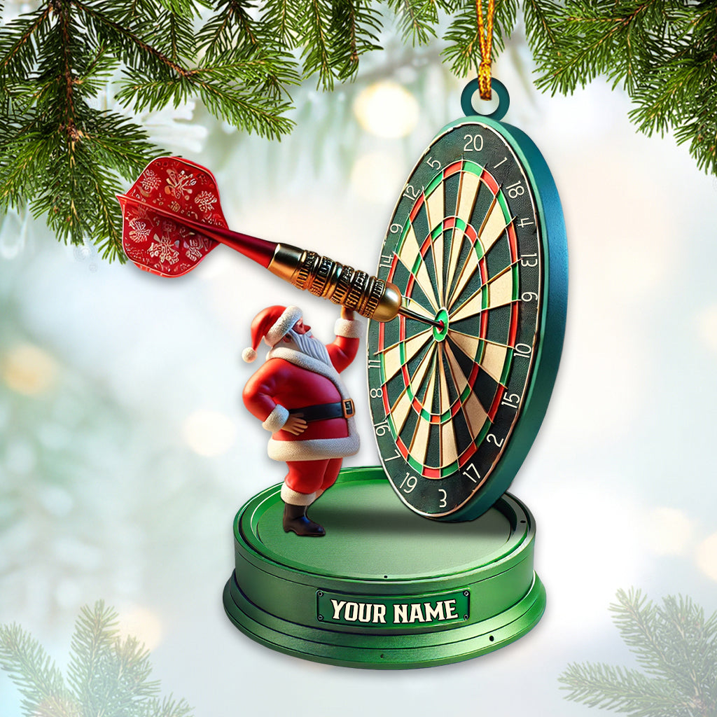 Blisscorners Custom Name Dart Santa Ornament, Christmas Gift2D Flat LM2211