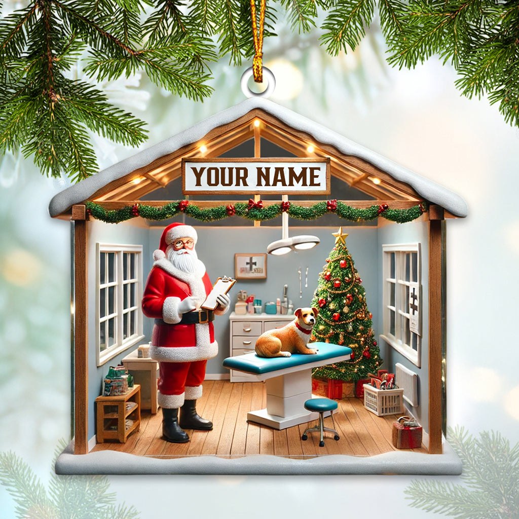 Blisscorners Pet Shop Santa Christmas Ornament, Personalized Ornament2D Flat LM2211
