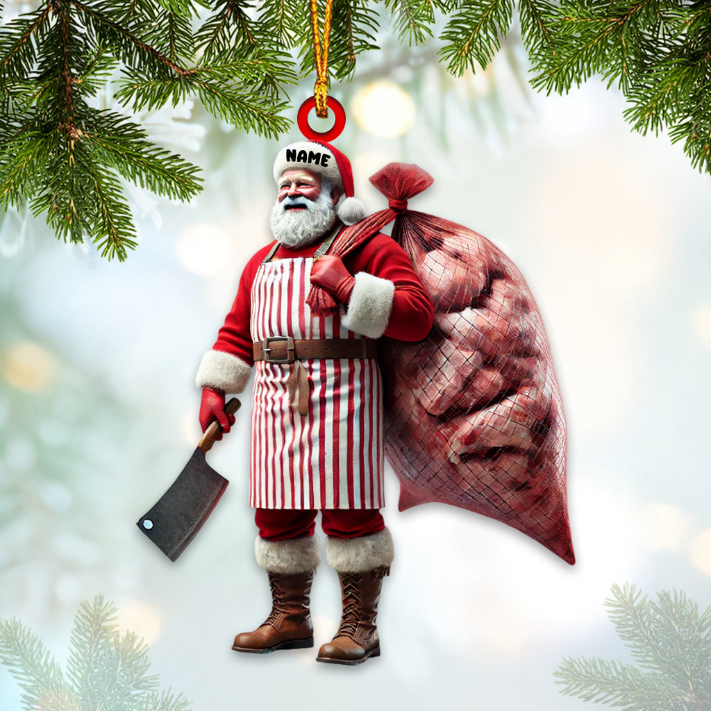 Blisscorners Santa Butcher Christmas Home Decor Christmas Ornament, Personalized Ornament2D Flat LM2211