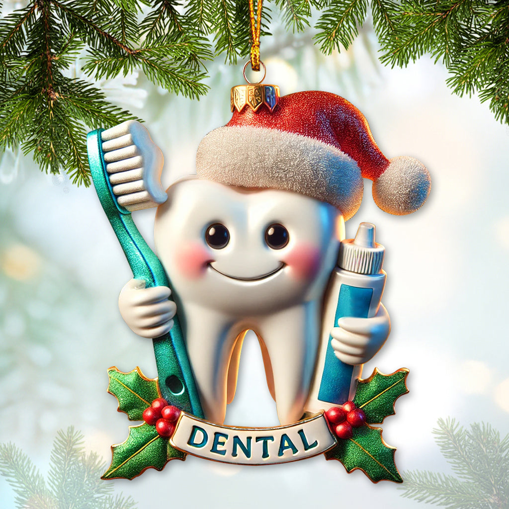 Blisscorners Custom Name Ornament, Dental Christmas2D Flat LM2211