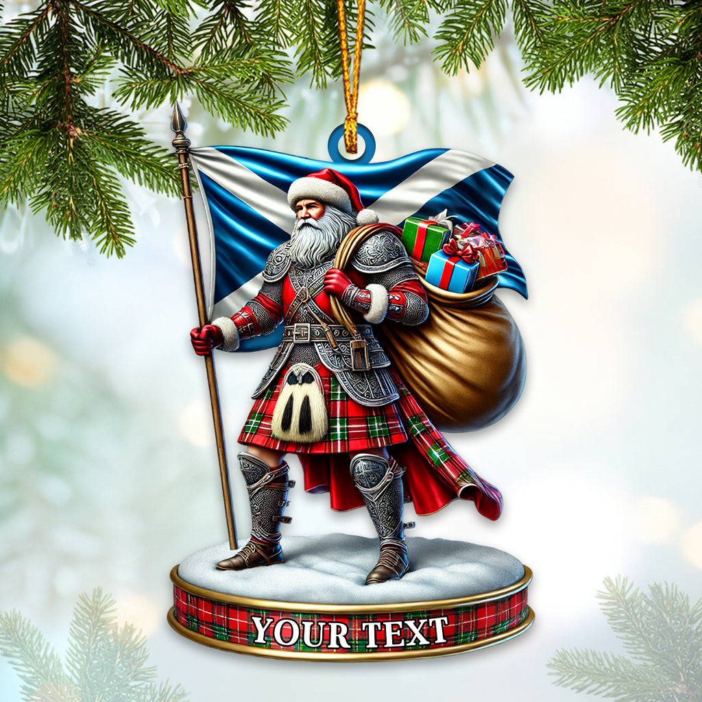 Blisscorners Custom Name Scotland Santa Ornament, Christmas Gift for Scotland Lover2D Flat LM2211