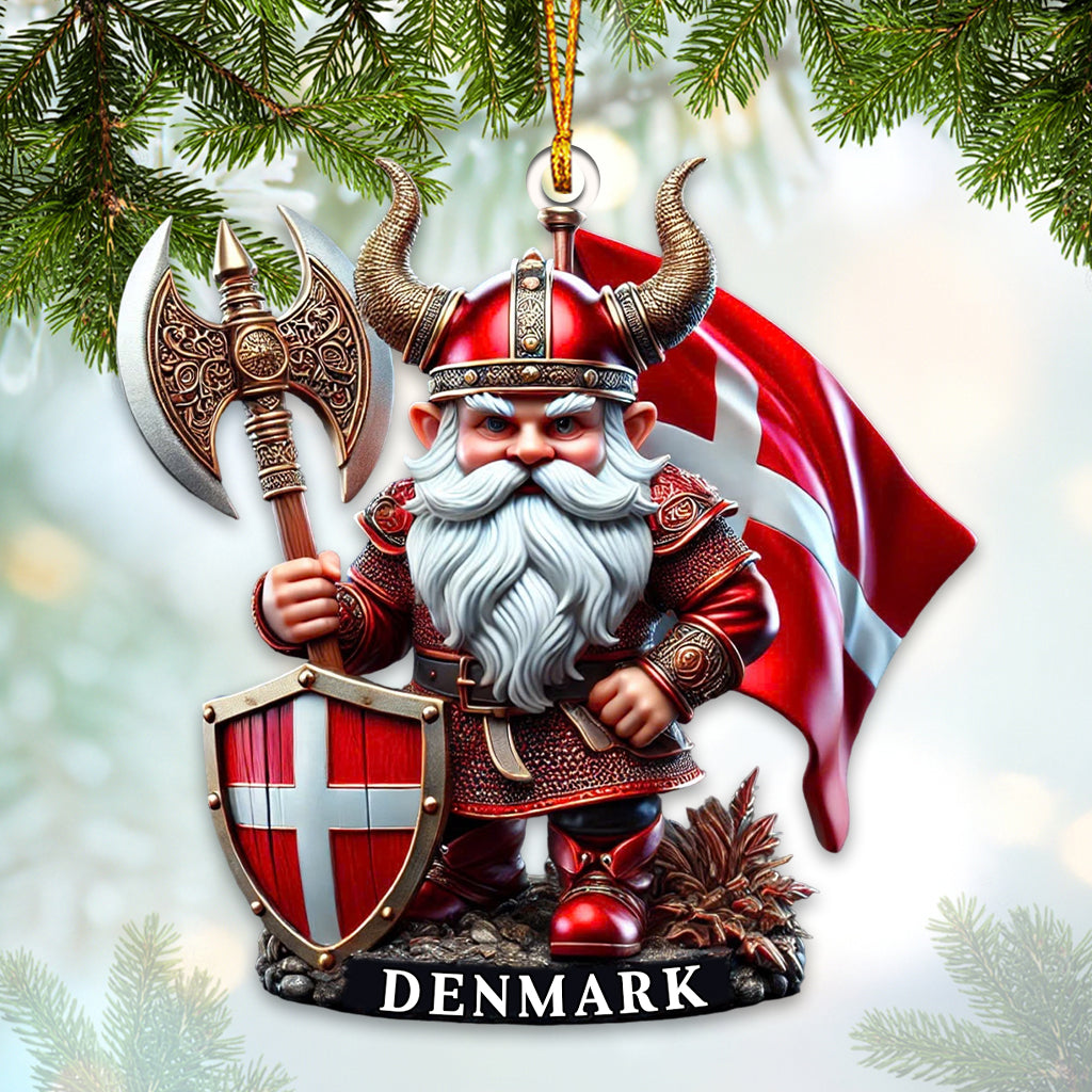 Blisscorners Custom Denmark Santa Ornament, Personalized Ornament2D Flat LM2211