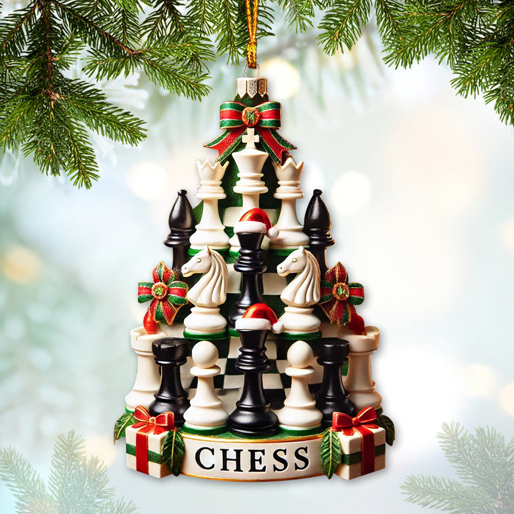 Blisscorners Custom Ornament, Chess Tree Ornament, Christmas Decor2D Flat LM2211
