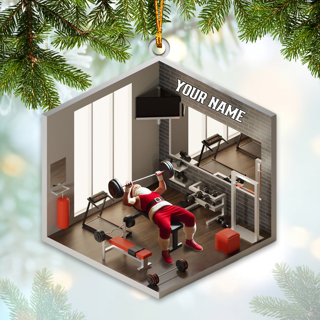 Blisscorners Santa Fitness Room Christmas Ornament, Personalized Ornament2D Flat LM2211