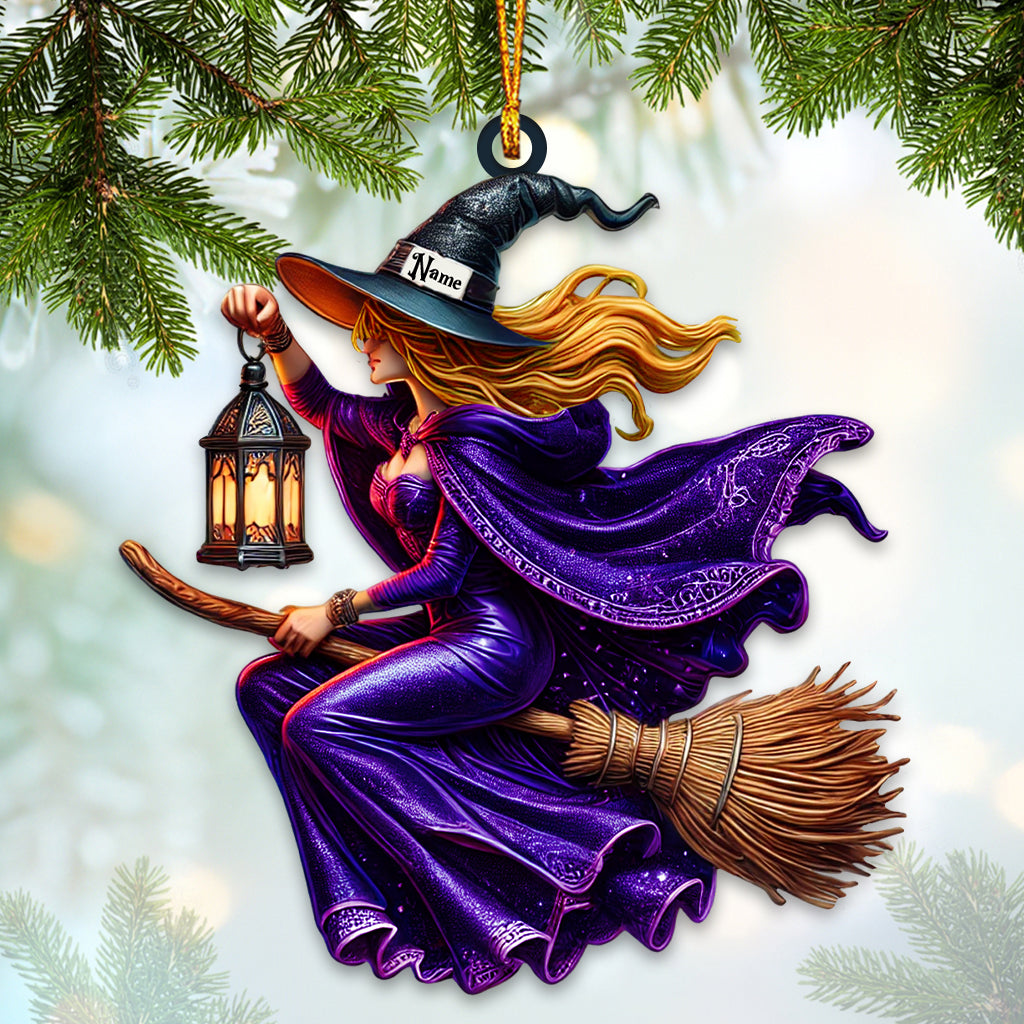 Blisscorners Custom Name Witch Ornament, Happy Halloween Gift2D Flat LM2111