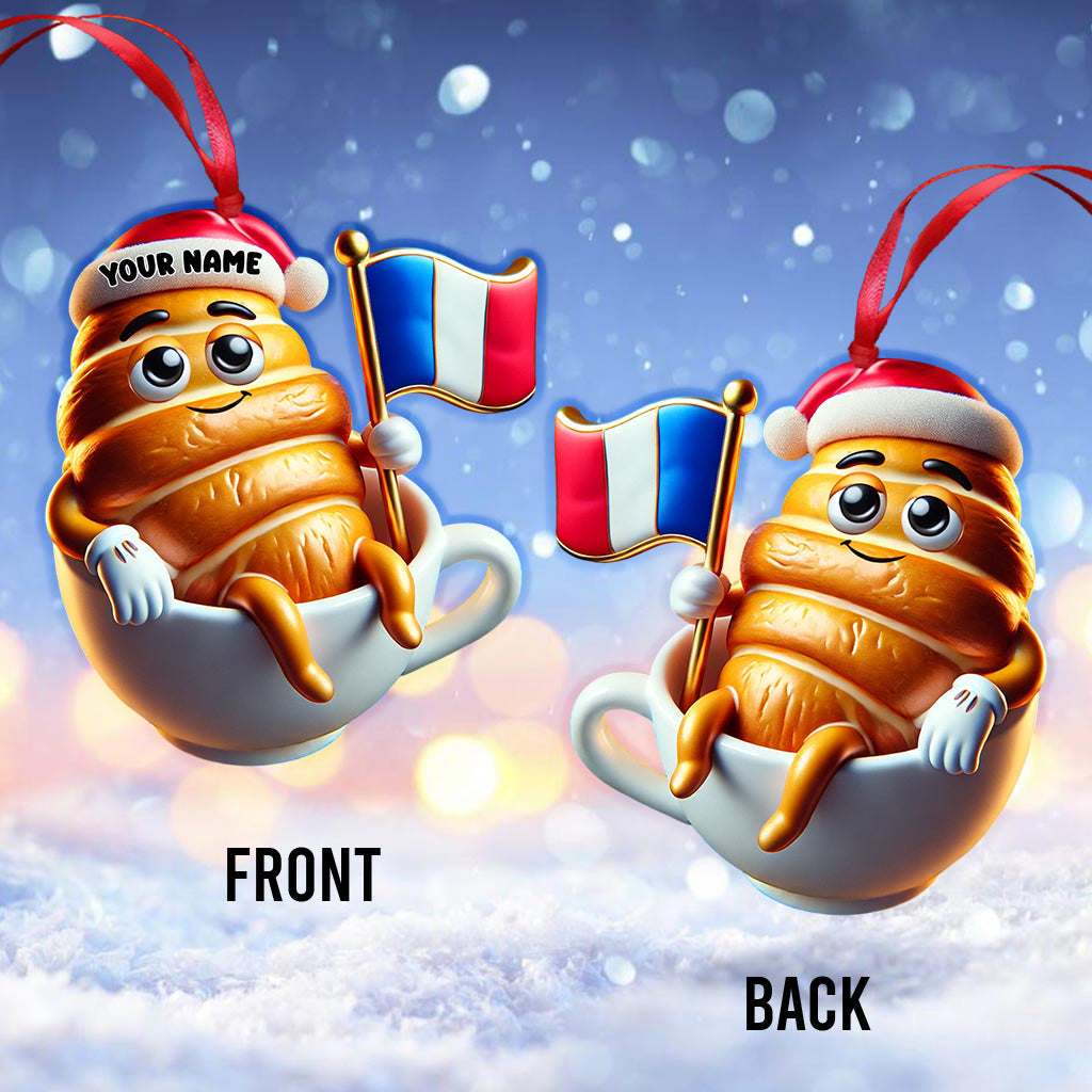 Blisscorners Croissant Christmas Ornament, Personalized Ornament2D Flat LM2211