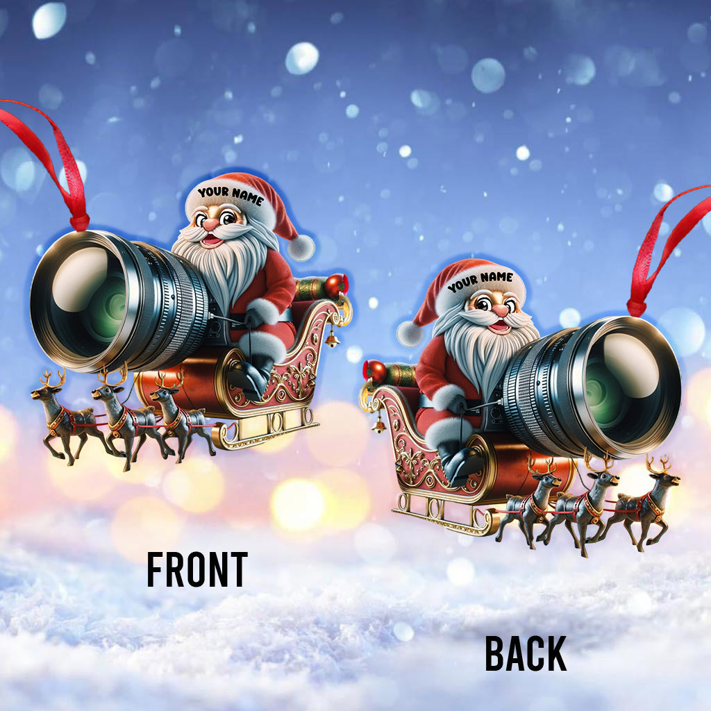 Blisscorners Photographer Santa Coming Christmas Home Decor Christmas Ornament, Personalized Ornament2D Flat LM2211