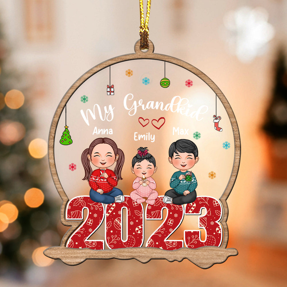 Blisscorners Christmas Kids  - Custom Appearances And Names, Personalized Acrylic Ornament - Gift For Christmas2D Flat LM2111