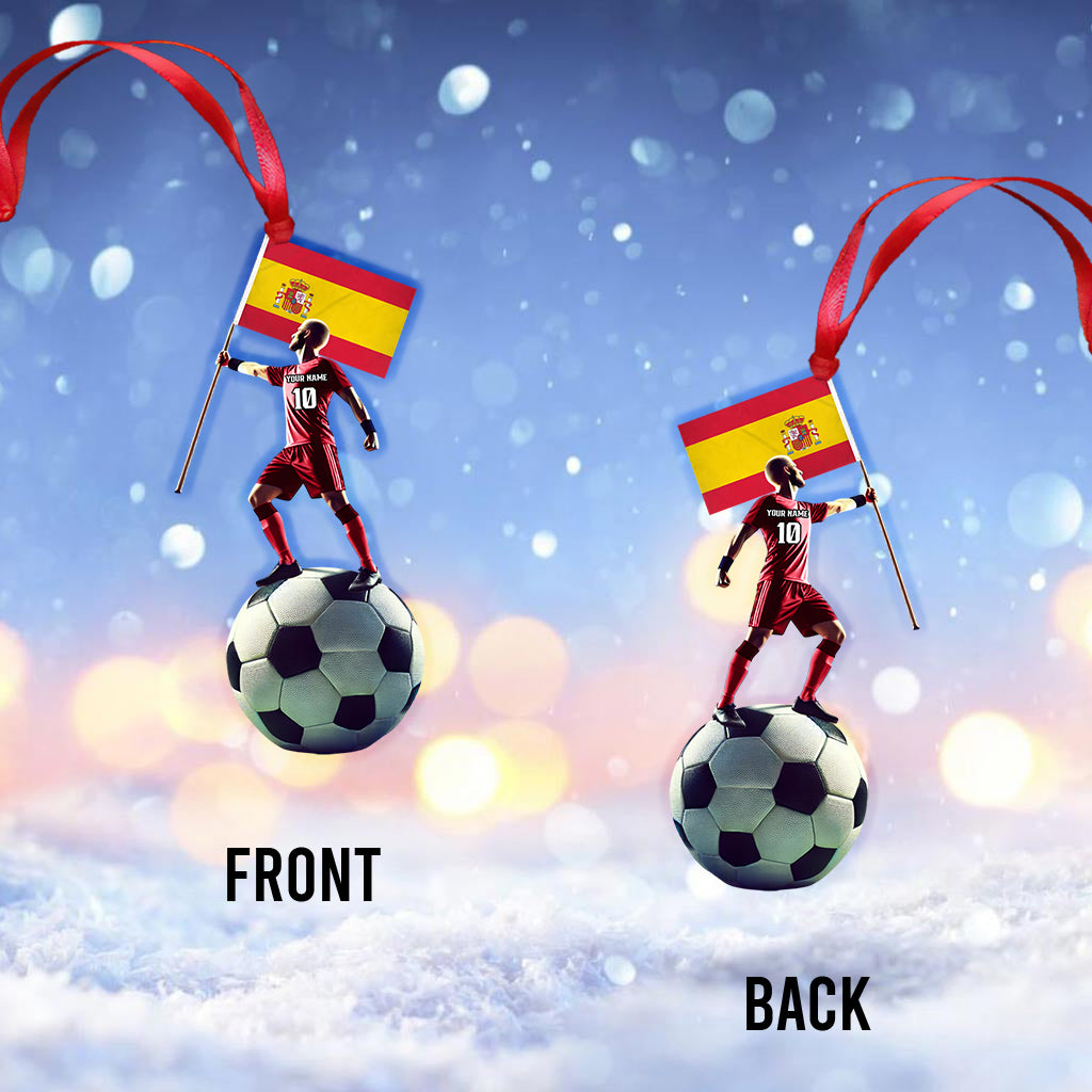 Blisscorners Custom Name and Photo Soccer Ornament, Christmas Gift Decoration2D Flat LM2111