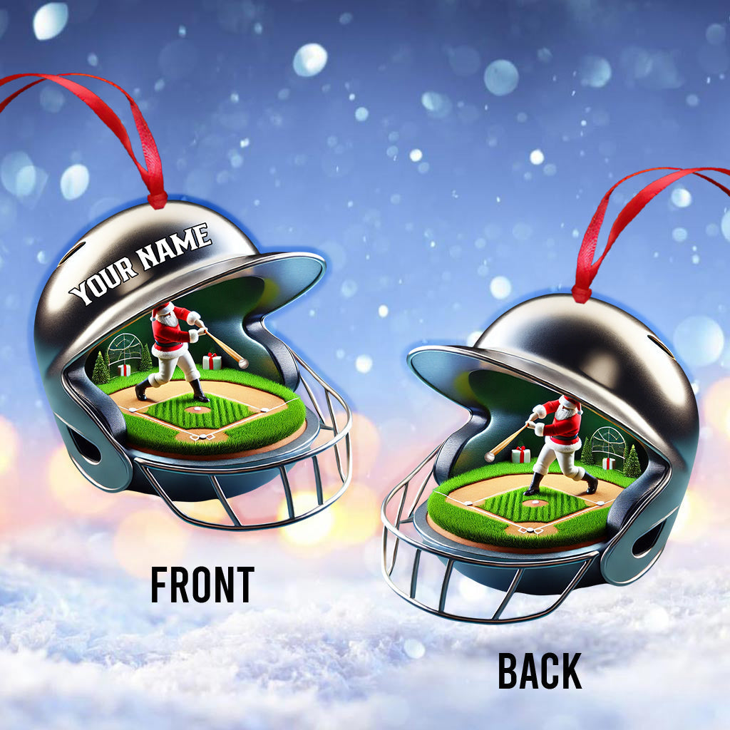 Blisscorners Santa Baseball  Home Decor Christmas Ornament, Personalized Ornament2D Flat LM2211
