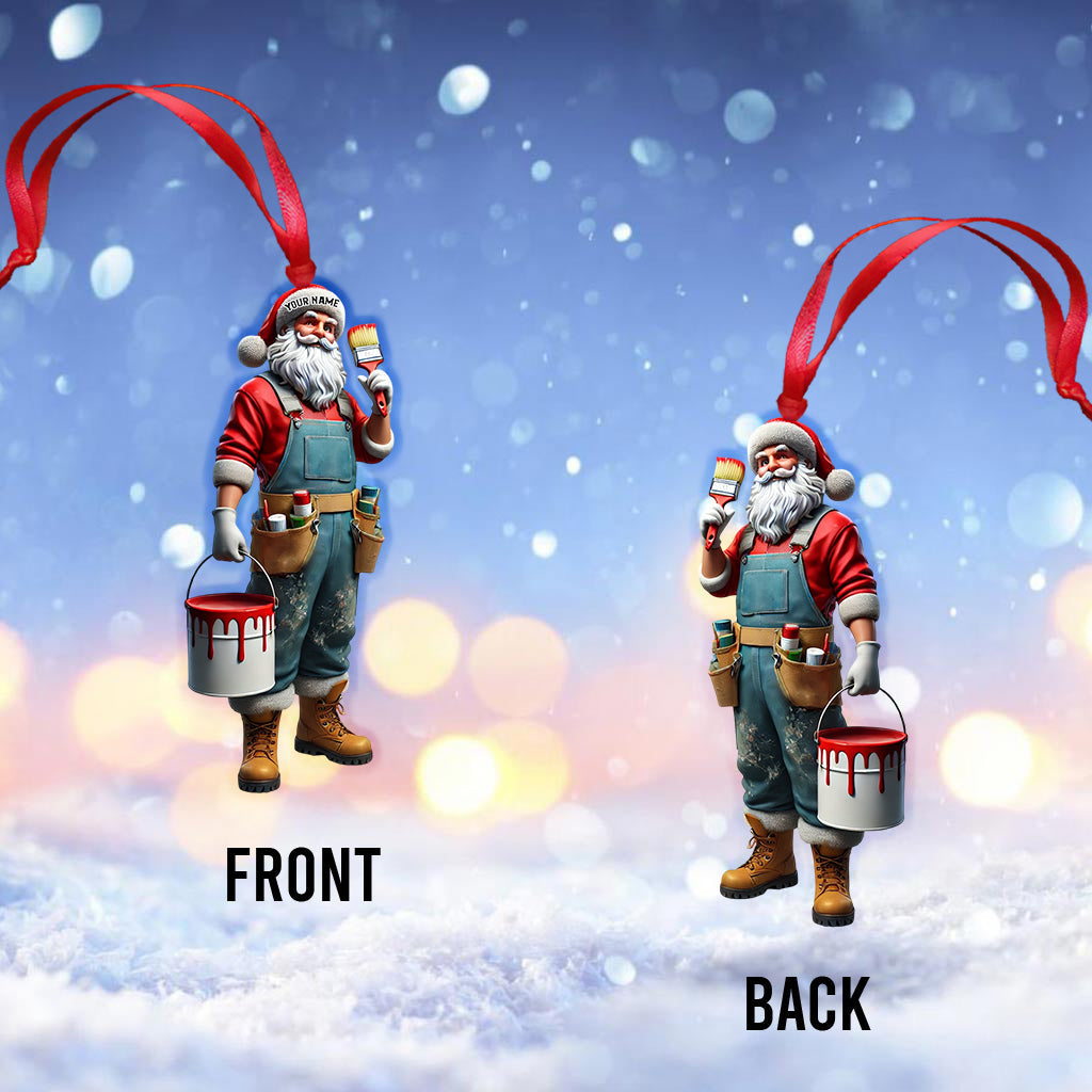 Blisscorners Santa The Painter Home Decor Christmas Ornament, Personalized Ornament2D Flat LM2211