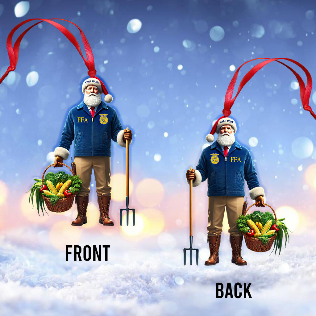 Blisscorners Farmer Santa Home Decor Christmas Ornament, Personalized Ornament2D Flat LM2211