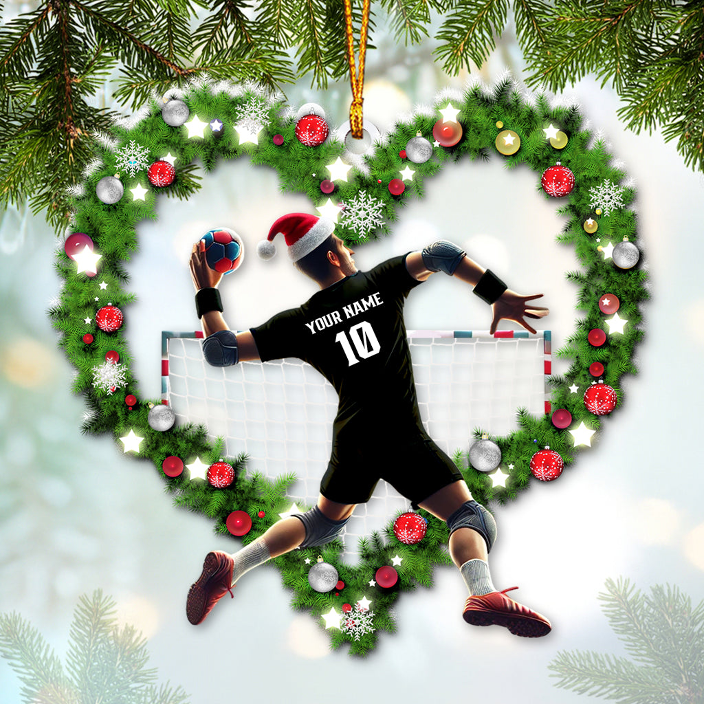 Blisscorners Custom Name and Number Handball Ornament, Christmas Gift for Handball Lover42D Flat LM2211